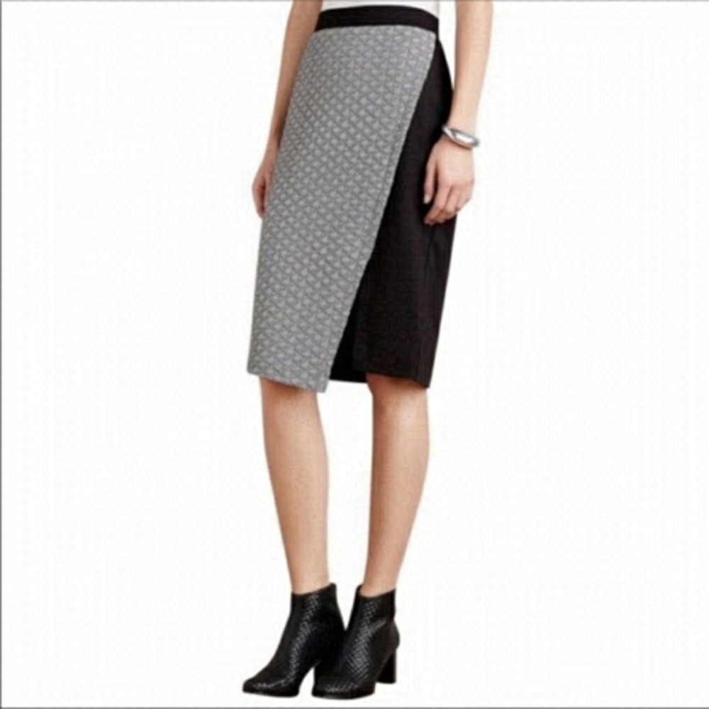HD in Paris | Anthropologie | Addie Quilted Black & White Pencil Skirt - Size 4